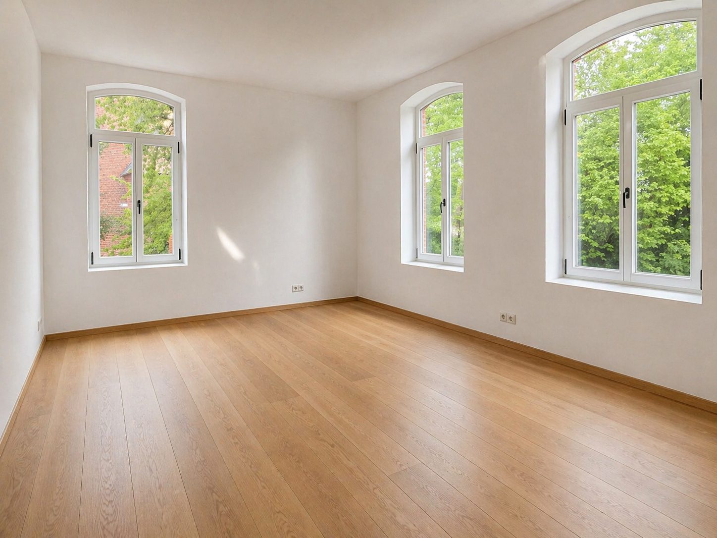 Heller Wohnraum mit zwei Fenstern (Wohnung 1)